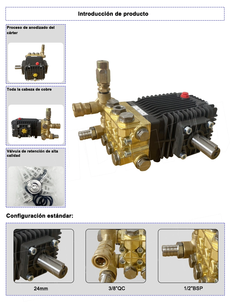 3600psi Electric Triplex Piston Plunger Pump 250bar High Pressure Washer Water Triplex Pump